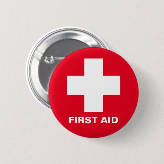 Eerste hulp, noodhulp, hulp, dokter ronde button 5,7 cm (Voorkant /achterkant)