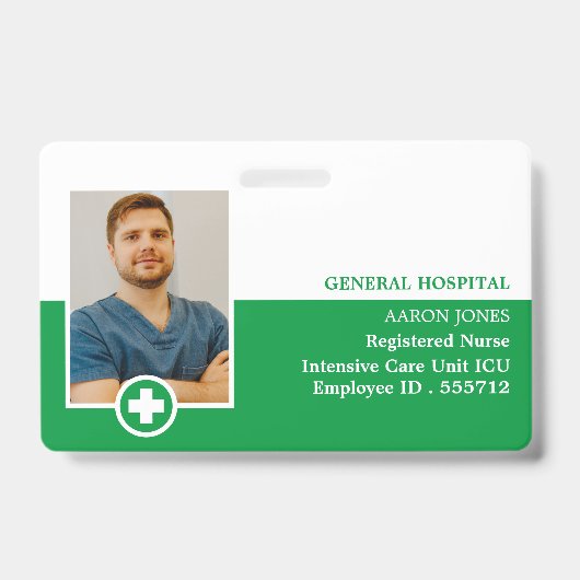 Eerste hulp symbool, foto medische ID badge (Front)