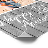 Eerste huwelijksverjaardag 2 foto collage poster (Hoek)