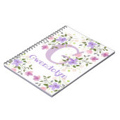 Eerste initiaal plus naam Gwendolyn met bloemen Notitieboek (Linkerzijde)