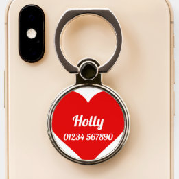 Eerste Initiaal plus naam Holly met bloemen Telefoonring