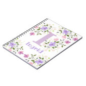Eerste Initiaal plus Naam Ingrid met Bloemen Notitieboek (Linkerzijde)