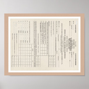 Eerste Inkomstenbelastingformulier 1040 van Amerik Poster
