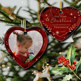 EERSTE JAAR ALS GROOTOUDERS FOTO KERAMISCH ORNAMENT