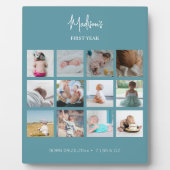 Eerste jaar baby fotosamenstelling Geboortegegeven Fotoplaat (Voorkant)