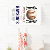 Eerste jaar Down Baseball 1e verjaardag Welkom Spandoek (Insitu)