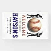 Eerste jaar Down Baseball 1e verjaardag Welkom Spandoek (Horizontaal)