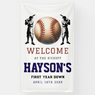Eerste jaar Down Baseball 1e verjaardag Welkom Spandoek