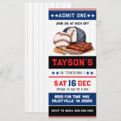 Eerste jaar Down Baseball Ticket 1e verjaardag dee Kaart (Voorkant / Achterkant)