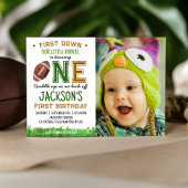 Eerste jaar Down Football 1e verjaardagsuitnodigin Kaart