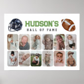 Eerste jaar Down Football Verjaardag Fotocollage Poster (Voorkant)