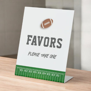 Eerste jaar Down Football Verjaardagsgunsten teken Reclamebord Met Voetstuk