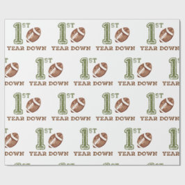 Eerste jaar Down Football Wrapping Paper Cadeaupapier
