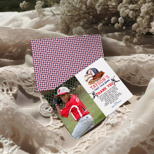 Eerste jaar down honkbal 1e verjaardag bedankkaart