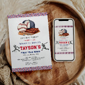 Eerste jaar down honkbal 1e verjaardagsfeest kaart