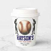 Eerste jaar down honkbal 1e verjaardagsfeest papieren bekers (Voorkant)