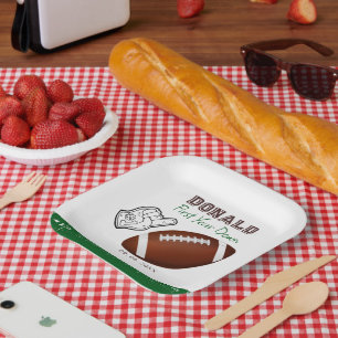 Eerste Jaar Football Verjaardag  Papieren Bordje