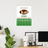 Eerste Jaar Gedaan | Voetbal 1e Verjaardagsfeestje Poster (Thuiskantoor)