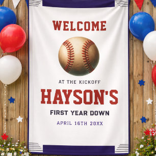 Eerste Jaar Honkbal 1e Verjaardag Welkom Spandoek