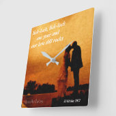 Eerste jaar huwelijksverjaardag vierkante klok (Hoek)