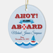 Eerste jaar van Nautical Baby Keepomwille Ornament (Links)