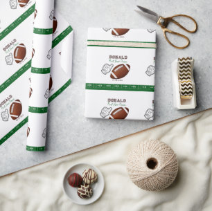 Eerste Jaar Voetbal Verjaardag Cadeaupapier