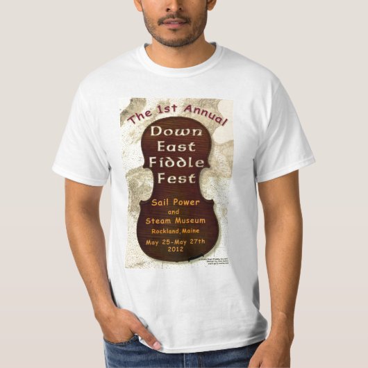 Eerste jaarbeursjaar naar Oost Fiddle T-shirt (Voorkant)