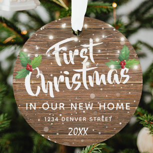 Eerste kamer Nieuwe kerstboom thuis Ornament