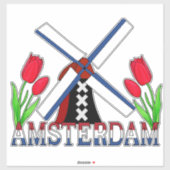 Eerste keer Amsterdam Nederland Sticker (Vel)