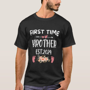 Eerste keer Broer EST2024 Bloem Verjaardag Meisje T-shirt
