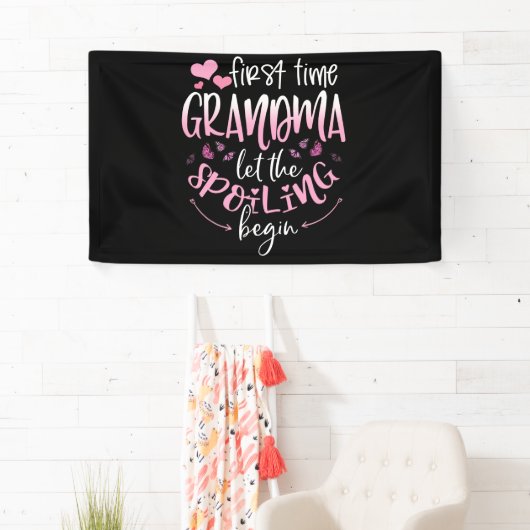 Eerste keer dat oma het Spoelen laat beginnen Spandoek (Insitu)