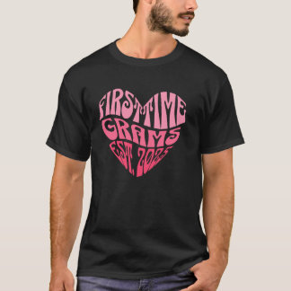 Eerste keer Grams est.2025 Zwangerschapsaankondigi T-shirt