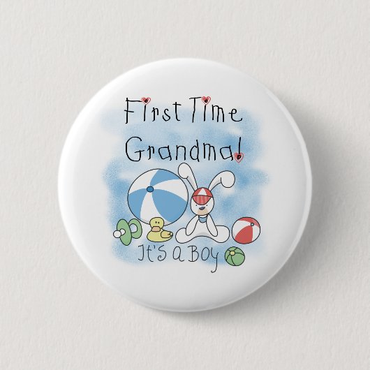 Eerste keer grootmoeder Baby Boy Ronde Button 5,7 Cm (Voorkant)