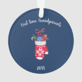 Eerste keer grootouders aangepaste foto Ornament (achterkant)