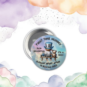 Eerste keer mama - Het is een jongen   Ronde Button 7,6 Cm