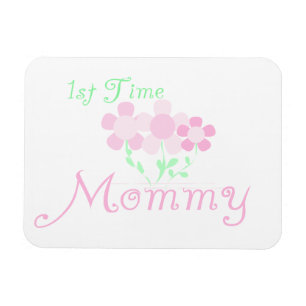 Eerste keer mammie roze bloemen cadeautjes magneet