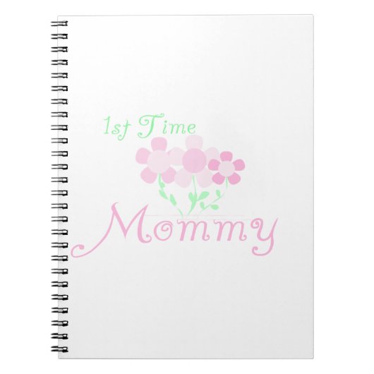 Eerste keer mammie roze bloemen cadeautjes notitieboek (Voorkant)