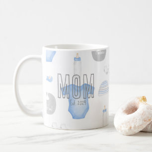 Eerste Keer Moeder Grijs Jaar Oprichting Baby's Na Koffiemok