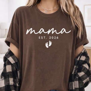 Eerste Keer Moeder   Modern Script Persoonlijke Ma T-shirt