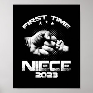 Eerste keer Niece Est 2023 Funny Vaderdag Poster