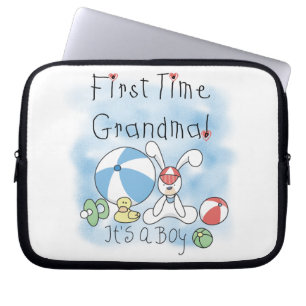Eerste keer oma van jongen geschenken laptop sleeve