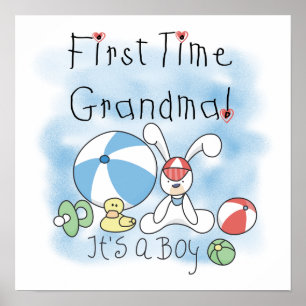 Eerste keer oma van jongen geschenken poster