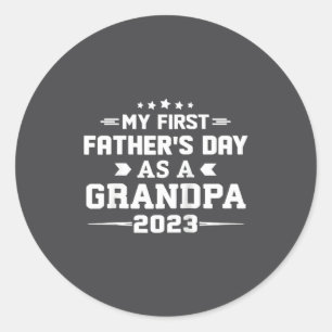 Eerste keer opa 2023 Nieuwe grootvader vaders D Ronde Sticker