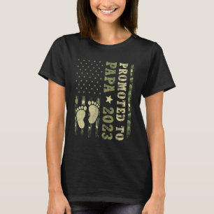 Eerste keer opa gepromoveerd naar Papa 2023 Camo F T-shirt