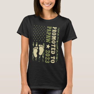 Eerste keer opa gepromoveerd naar Papaw 2023 Camo T-shirt