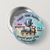 Eerste keer papa - Het is een jongen | Ronde Button 7,6 Cm (Voorkant /achterkant)