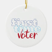 Eerste keer stemmer keramisch ornament (Voorkant)