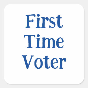 Eerste keer stemmer vierkante sticker