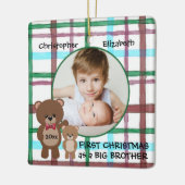 Eerste kerst als Big Brother gepersonaliseerde fot Keramisch Ornament (Links)