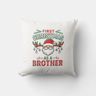 Eerste kerst als een broer Santa Gnome Kussen